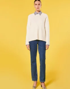 Femme Tara Jarmon Pulls^Pull écru en laine et coton ecru