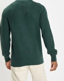 Homme Marc O'Polo Pulls^Pull côtelé en Coton & Laine vert