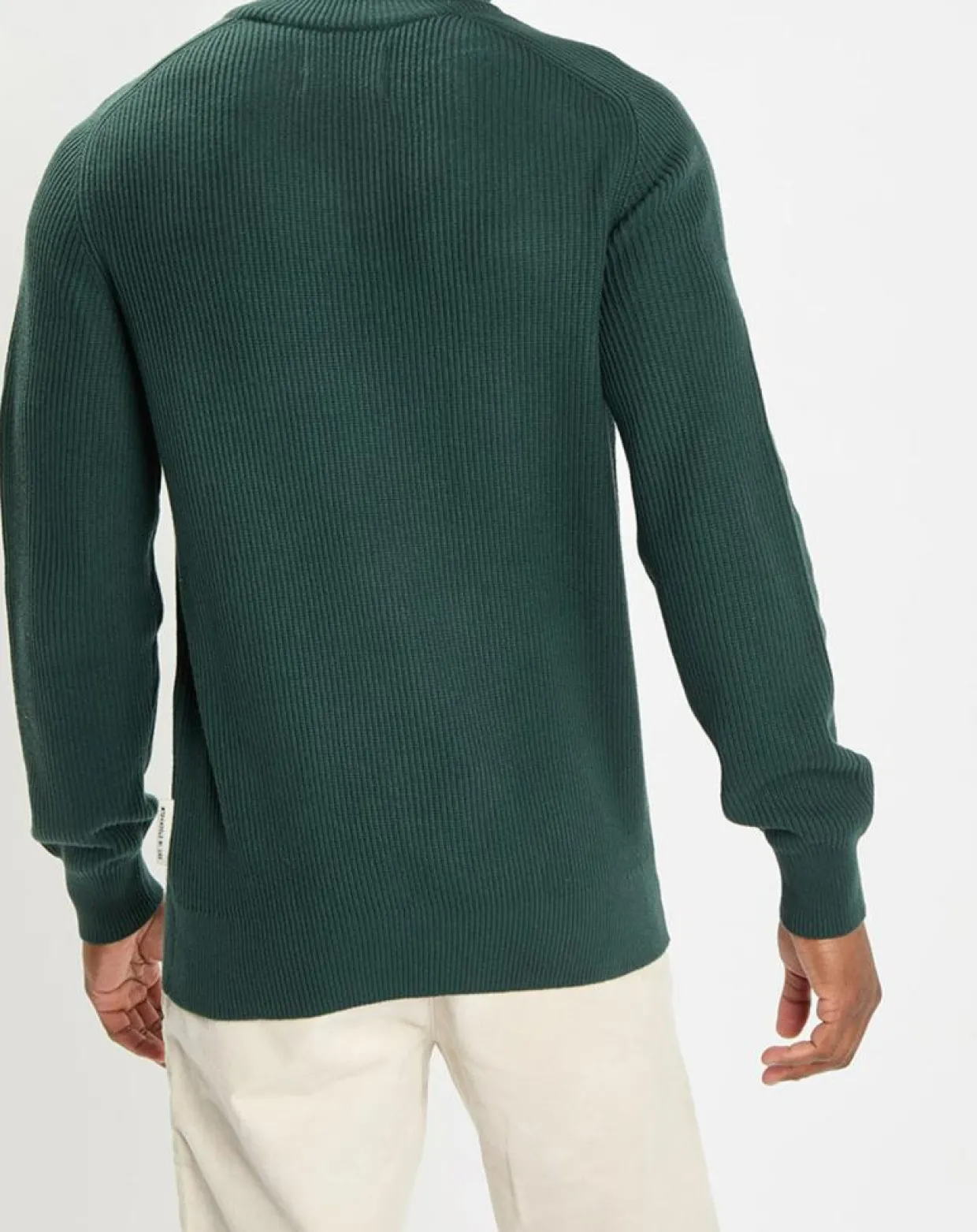 Homme Marc O'Polo Pulls^Pull côtelé en Coton & Laine vert
