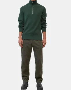 Homme Marc O'Polo Pulls^Pull côtelé en Coton & Laine vert