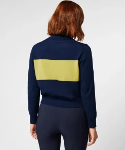 Pull Cunégonde col roulé bicolore bleu marine-Rodier Clearance