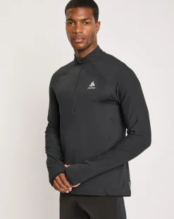 Homme Odlo Pulls^Pull de running 1/2 zip Zeroweight noir