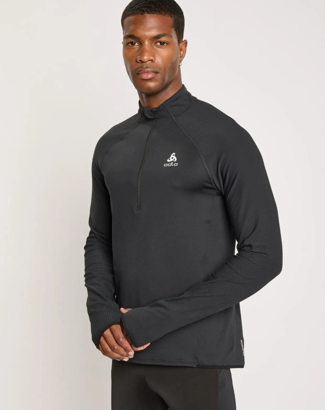 Homme Odlo Pulls^Pull de running 1/2 zip Zeroweight noir