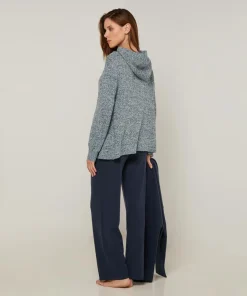 Femme Rodier Pulls^Pull Domitille à capuche chiné bleu