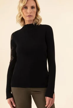 Femme Bleu Blanc Rouge Pulls^Pull Doti noir