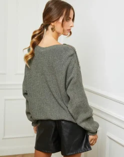 Femme Fleur de cachemire Pulls^Pull Ella kaki