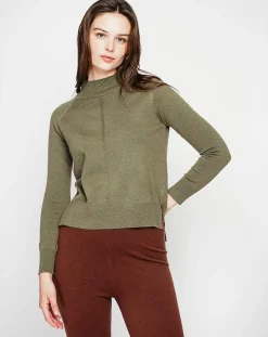 Pull Emilie kaki-Cachemire & Jo Sale