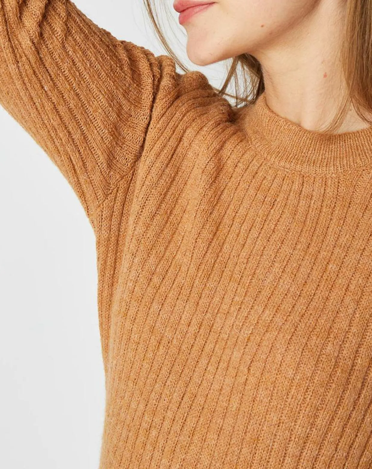Femme An'ge Pulls^Pull Emma en Maille mélangée camel