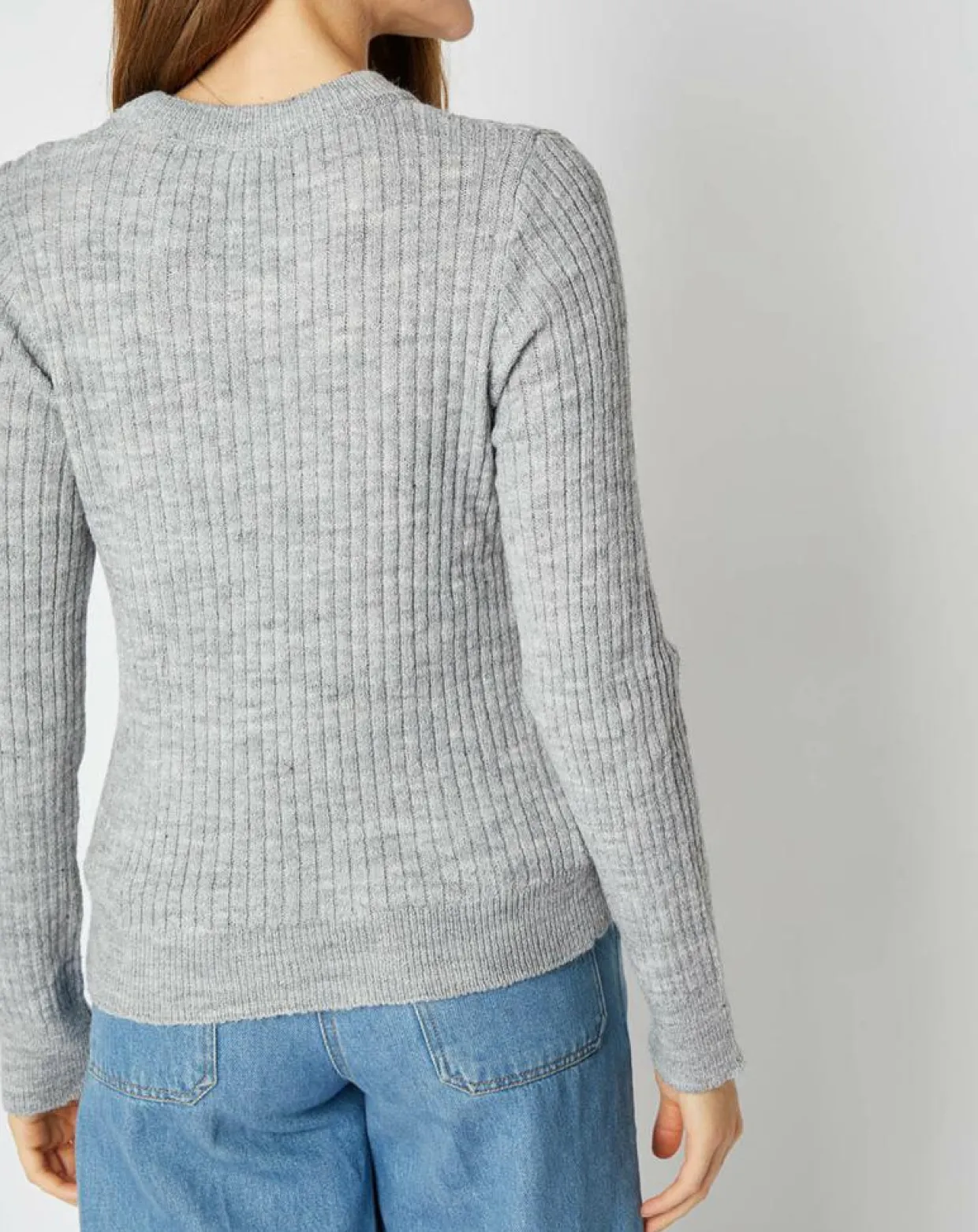 Femme An'ge Pulls^Pull Emma en Maille mélangée gris perle