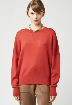 Pull Emmeline col rond orange rouille-Rodier Outlet