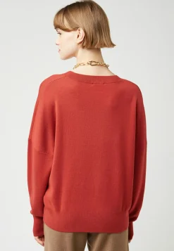 Pull Emmeline col rond orange rouille-Rodier Outlet
