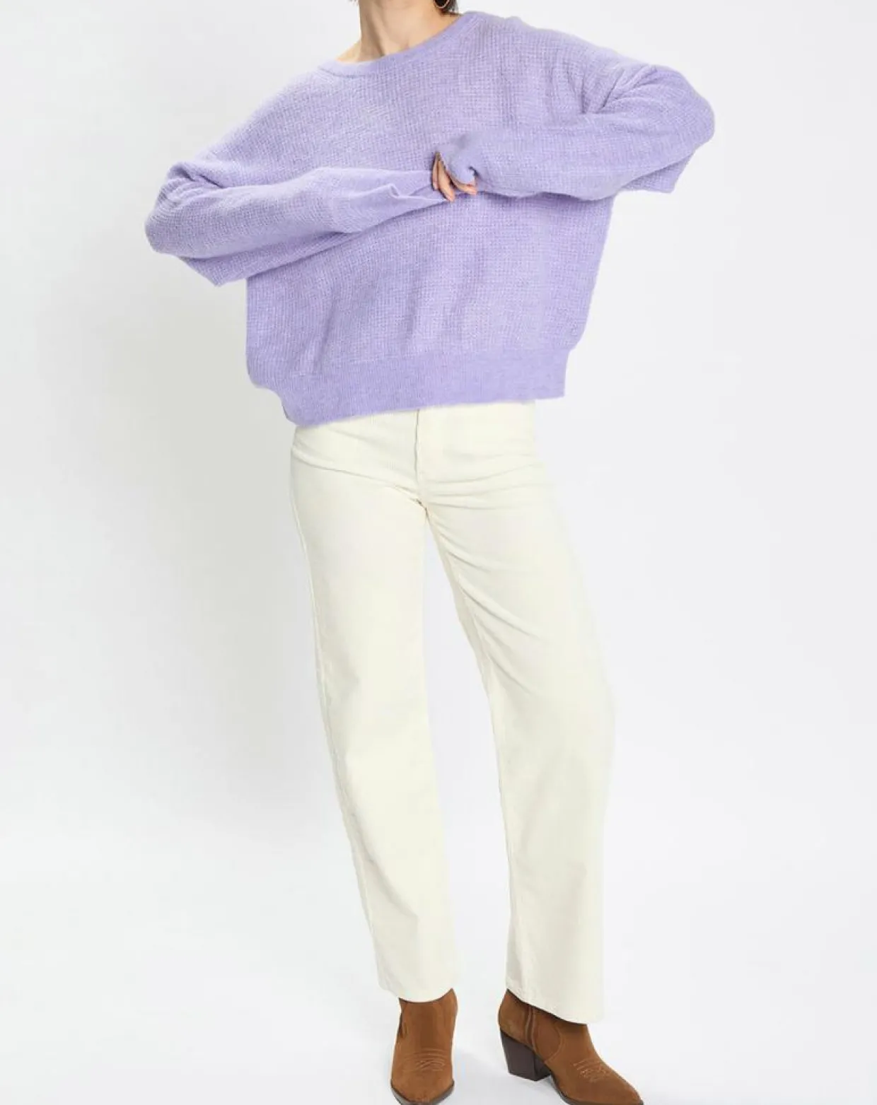 Femme Marc O'Polo Pulls^Pull en Alpaga & Laine mélangés gaufré violet clair