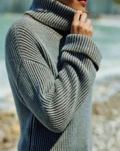 Pull en Alpaga & Laine mélangés Naos ciel-Lauren Vidal Clearance