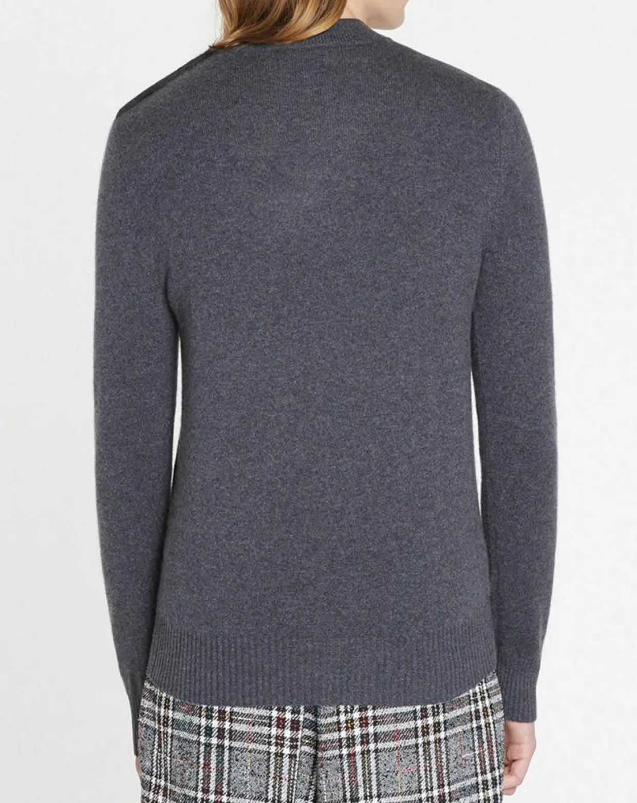 Pull en Cachemire & Laine Mesailor col rond gris foncé-Galeries Lafayette Clearance
