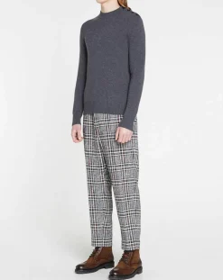 Pull en Cachemire & Laine Mesailor col rond gris foncé-Galeries Lafayette Clearance