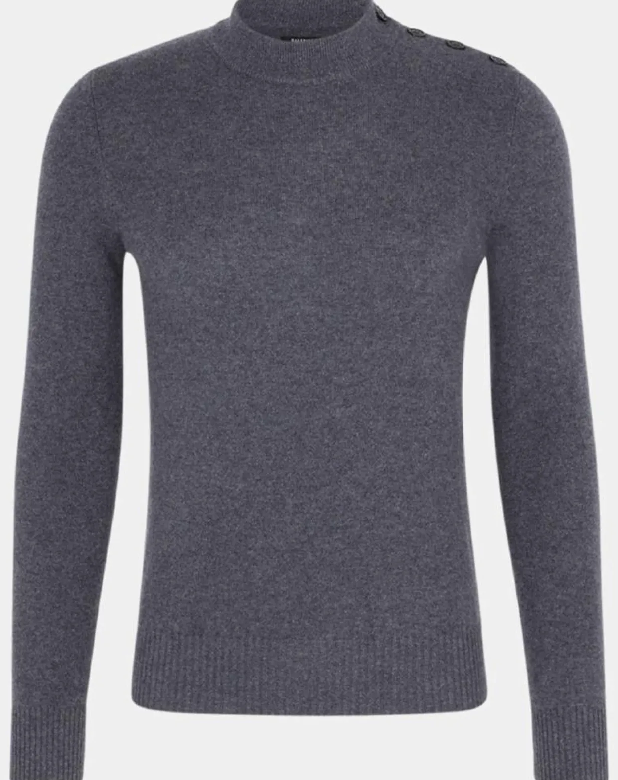 Pull en Cachemire & Laine Mesailor col rond gris foncé-Galeries Lafayette Clearance