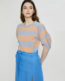 Pull en Cachemire & Laine Jumper rayé bleu/orange-Stella McCartney Outlet
