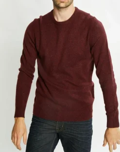 Homme Galeries Lafayette Pulls^Pull en Cachemire & Laine Meps col rond bordeaux chiné