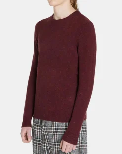 Homme Galeries Lafayette Pulls^Pull en Cachemire & Laine Meps col rond bordeaux chiné