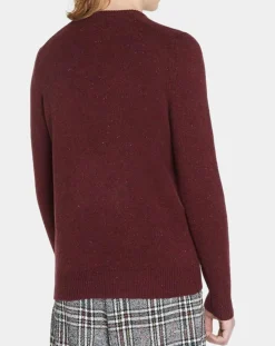 Homme Galeries Lafayette Pulls^Pull en Cachemire & Laine Meps col rond bordeaux chiné