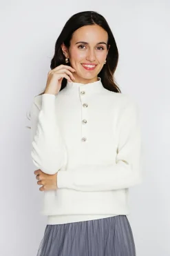 Femme Assuili Pulls^Pull en Cachemire & Soie mélangés col montant boutonné naturel