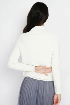 Femme Assuili Pulls^Pull en Cachemire & Soie mélangés col montant boutonné naturel