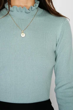 Femme C&Jo Pulls^Pull en Cachemire & Soie mélangés col montant jade