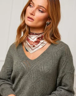 Pull en Cachemire mélangé Abigael kaki-Fleur de cachemire