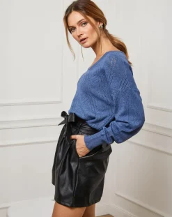 Pull en Cachemire mélangé Abigael indigo-Fleur de cachemire Best