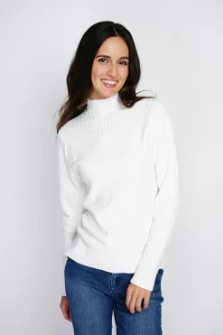 Femme Assuili Pulls^Pull en Cachemire mélangé col montant naturel