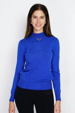Pull en Cachemire mélangé col montant royal-Assuili Outlet