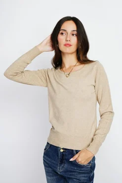 Femme Assuili Pulls^Pull en Cachemire mélangé col rond camel