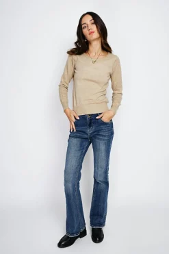 Femme Assuili Pulls^Pull en Cachemire mélangé col rond camel