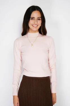 Femme Assuili Pulls^Pull en Cachemire mélangé col montant rose