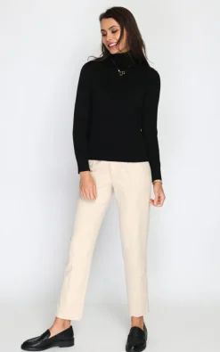 Femme C&Jo Pulls^Pull en Cachemire mélangé col roulé fourré thermique noir
