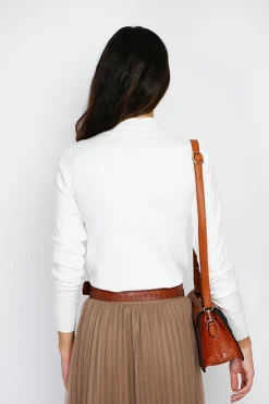 Femme Assuili Pulls^Pull en Cachemire mélangé col montant naturel