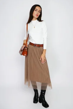 Femme Assuili Pulls^Pull en Cachemire mélangé col montant naturel