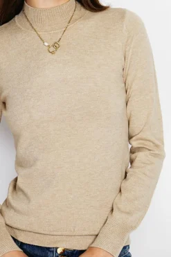 Femme Assuili Pulls^Pull en Cachemire mélangé col montant camel