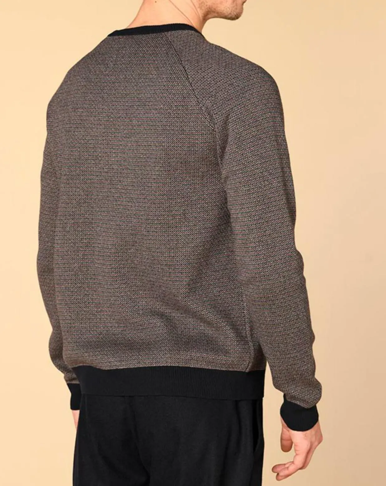 Pull en Cachemire mélangé Isidoro imprimé gris chiné/ marine/piment-Harris Wilson Sale