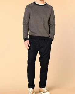 Pull en Cachemire mélangé Isidoro imprimé gris chiné/ marine/piment-Harris Wilson Sale