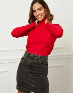 Pull en Cachemire mélangé Ilyana rouge-Soft Cashmere Online