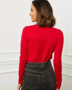 Pull en Cachemire mélangé Ilyana rouge-Soft Cashmere Online