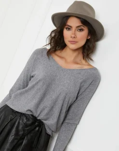 Pull en Cachemire mélangé Jennie gris-La Petite Parisienne Outlet