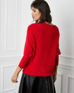 Femme Fleur de cachemire Pulls^Pull en Cachemire mélangé Lena rouge