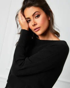 Pull en Cachemire mélangé Lena noir-Fleur de cachemire Online