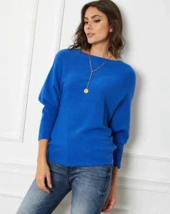 Pull en Cachemire mélangé Lena bleu roi-Fleur de cachemire Outlet