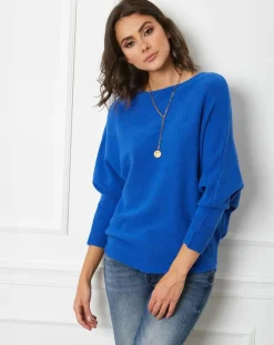 Pull en Cachemire mélangé Lena bleu roi-Fleur de cachemire Outlet