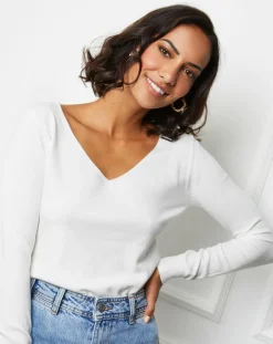 Femme Soft Cashmere Pulls^Pull en Cachemire mélangé Liah blanc