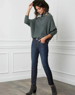 Pull en Cachemire mélangé Lena kaki-Fleur de cachemire