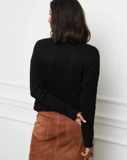 Pull en Cachemire mélangé Margaux noir-Soft Cashmere Online